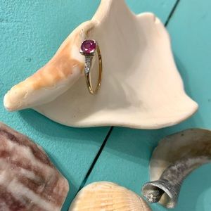STUNNING 1950 engagement ring Ruby & Diamonds!